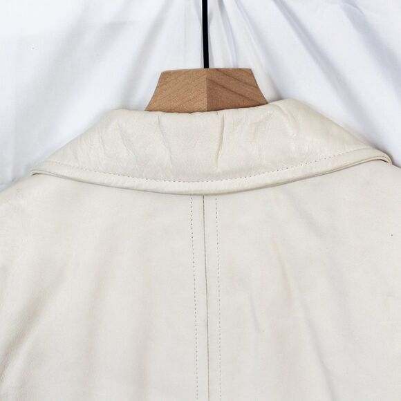 Vintage Women’s Cream Leather Jacket with Thinsulate Liner Zip Front Small - Picture 11 of 12